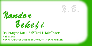nandor bekefi business card